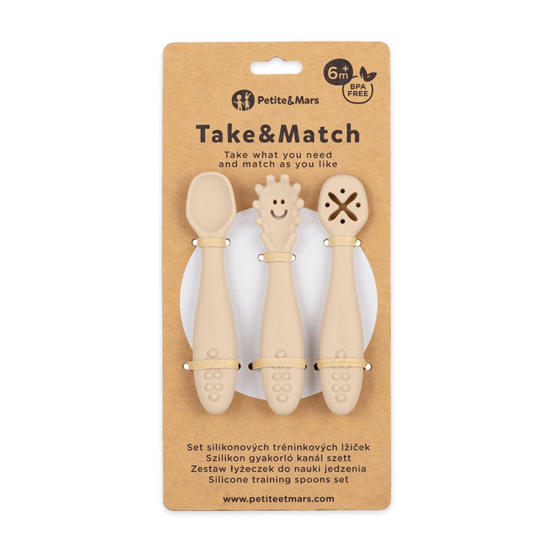 Petite&Mars Take&Match 6m+ lžička pro děti Desert Sand 3 ks