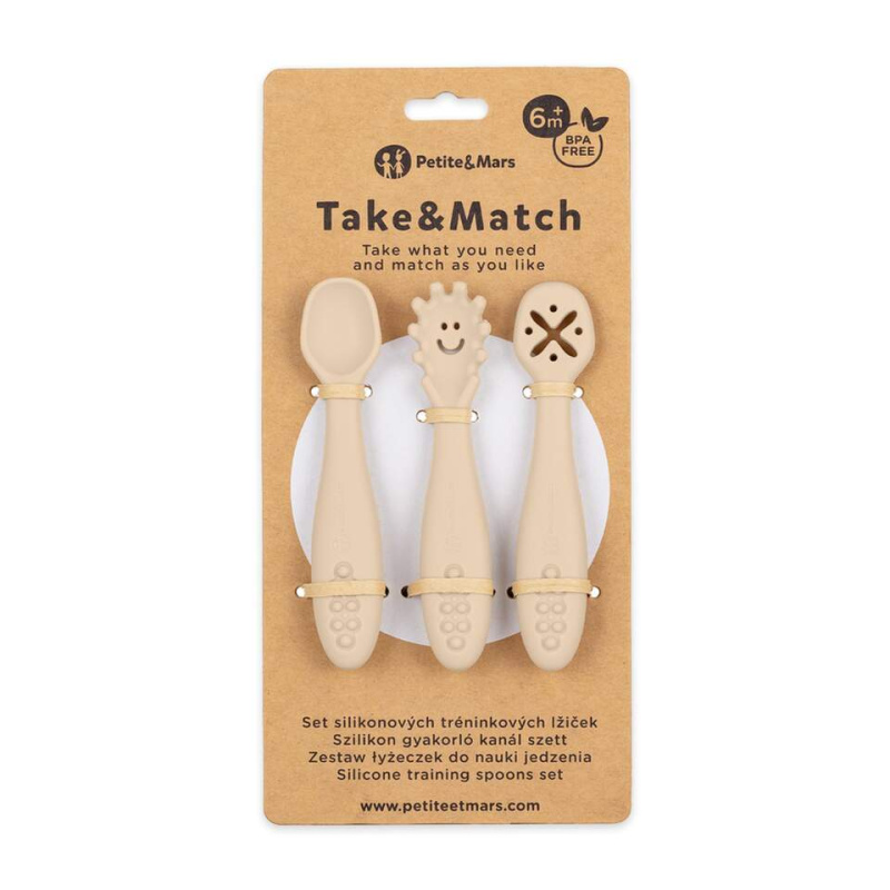Petite&Mars Take&Match 6m+ lžička pro děti Desert Sand 3 ks