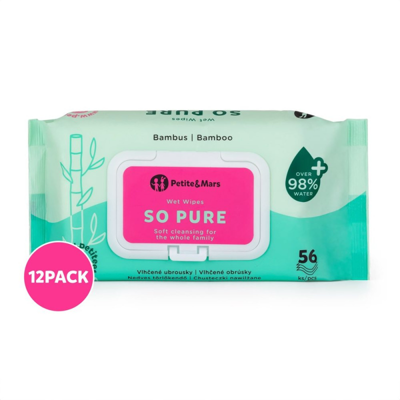 Petite&Mars So Pure vlhčené ubrousky pro děti 12x56 ks