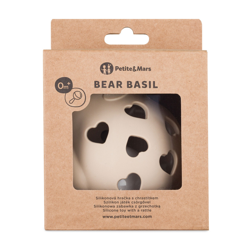 Petite&Mars Bear Basil 0m+ chrastítko Desert Sand 1 ks