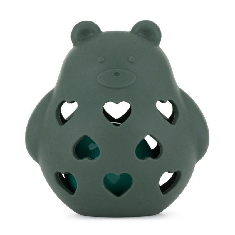 Petite&Mars Bear Basil 0m+ chrastítko Misty Green 1 ks