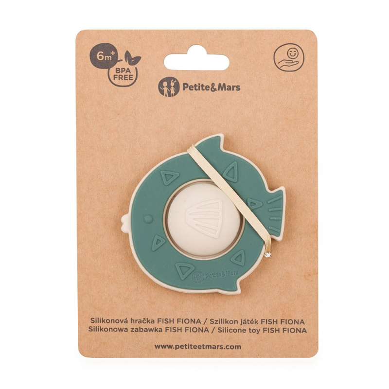 Petite&Mars Fish Fiona 6m+ hračka Misty Green 1 ks