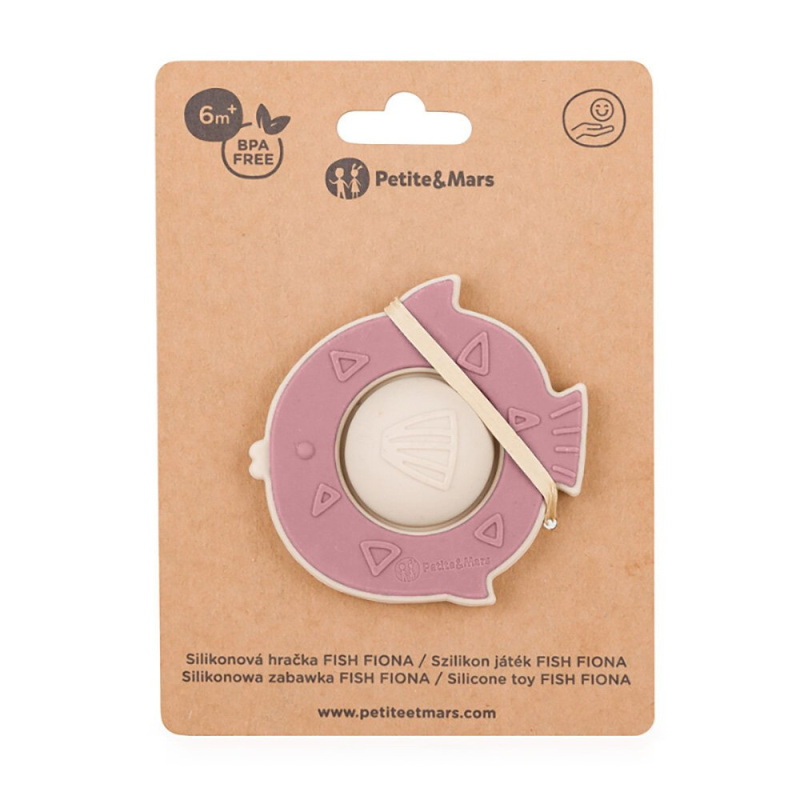 Petite&Mars Fish Fiona 6m+ hračka Dusty Rose 1 ks