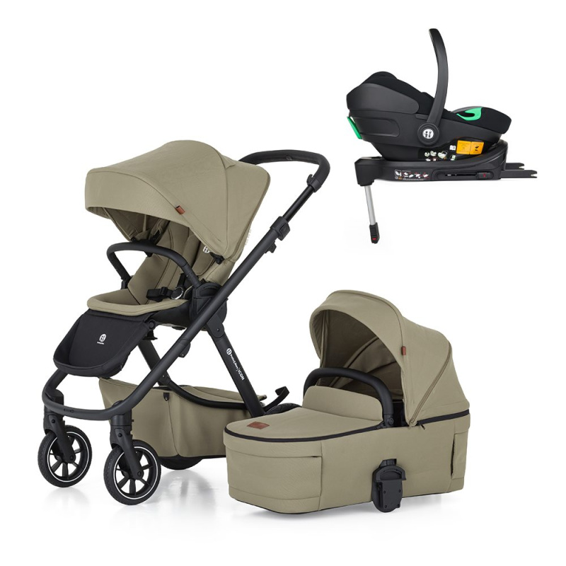 PETITE&MARS Kočárek kombinovaný ICON 2v1 Dove Grey LITE RWS + Core Pro i-Size Black Grey + Báze - PETITE&MARS Kočárek kombinovaný ICON 2v1 Mossy Green LITE RWS + Core Pro i-Size Black Grey + Báze