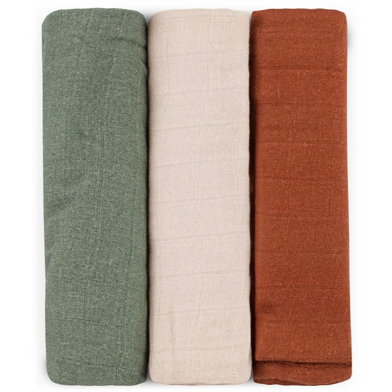 Petite&Mars Moussy látkové pleny Earth Tones 68 x 68 cm 3 ks