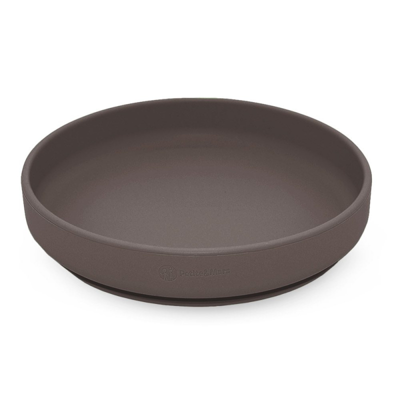 Petite&Mars Take&Match Silicone Plate talíř s přísavkou Bitter Cocoa 6m+ 1 ks