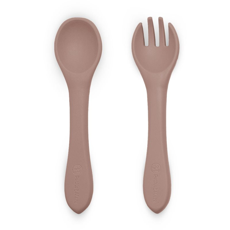 Petite&Mars Take&Match Silicone Cutlery příbor Velvet Latte 6m+ 2 ks
