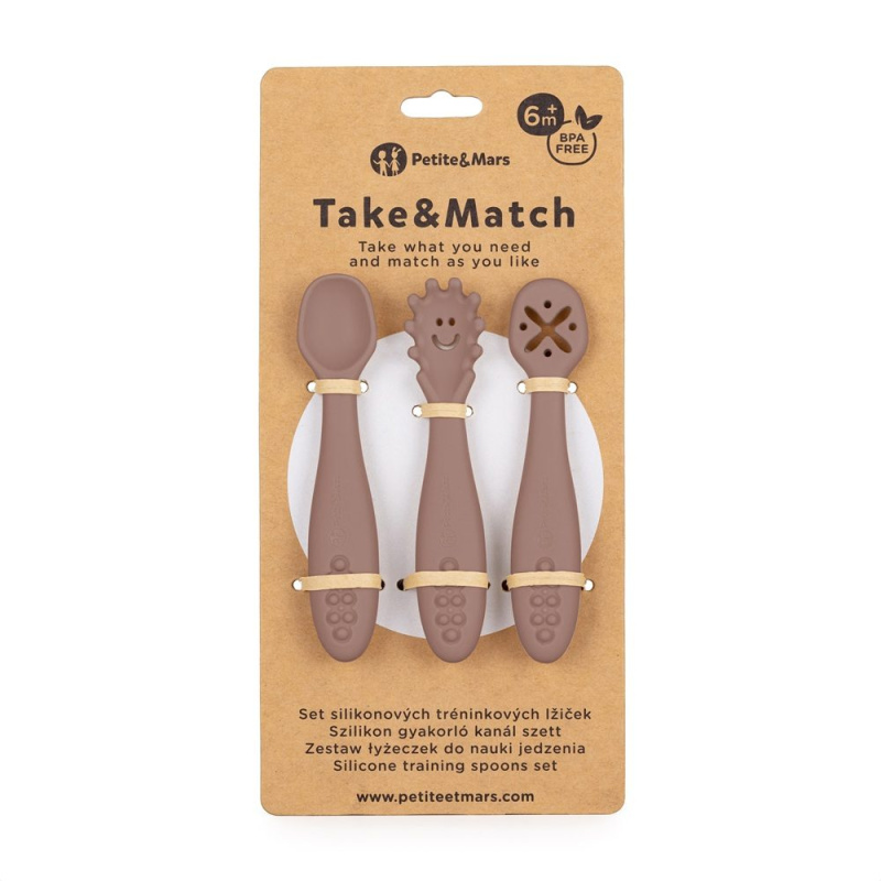 Petite&Mars Take&Match 6m+ lžička pro děti Velvet Latte 3 ks