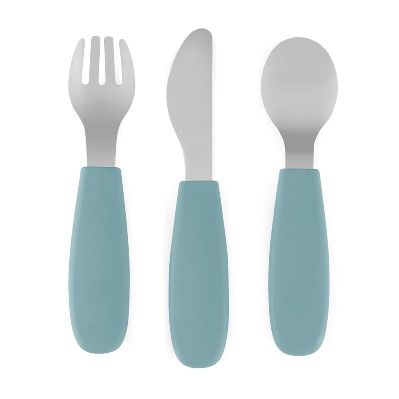 Petite&Mars Take&Match Stainless Steel Cutlery Set příbor pro děti Frosted Sky 12m+ 3 ks