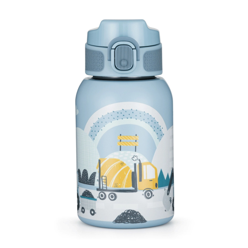 Petite&Mars nerezová termoláhev se slámkou 350 ml work zone 12m+