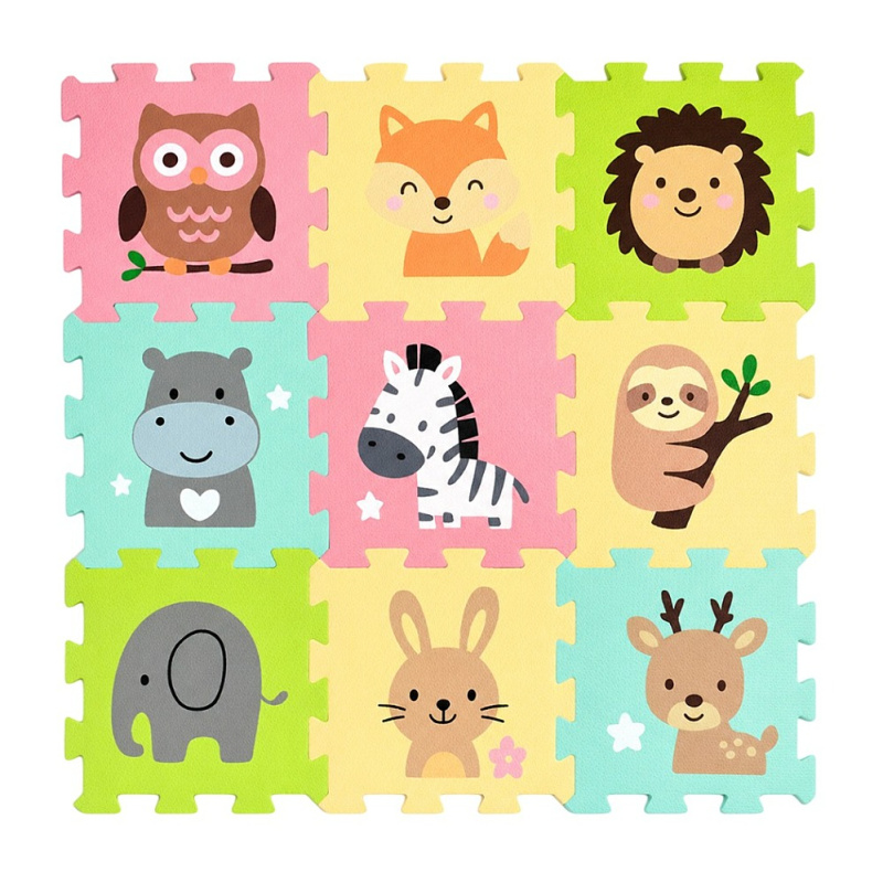 Petite&Mars pěnové podlahové puzzle Nexli forest friends (9 dílků)