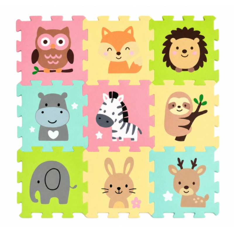 Petite&Mars pěnové podlahové puzzle Nexli forest friends (9 dílků)