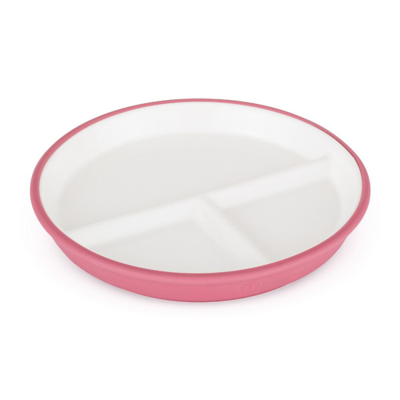 PETITE&MARS Talíř keramický se silikonovým obalem - Candy Pink