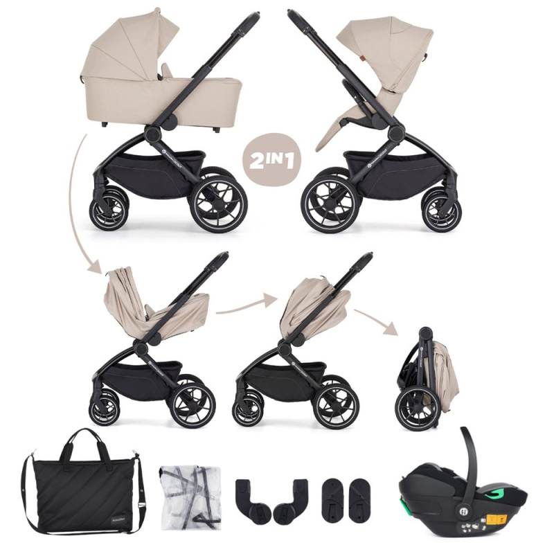 PETITE&MARS Kočárek kombinovaný SCOUT 3v1 s Core Pro i-Size - Soft Mousse