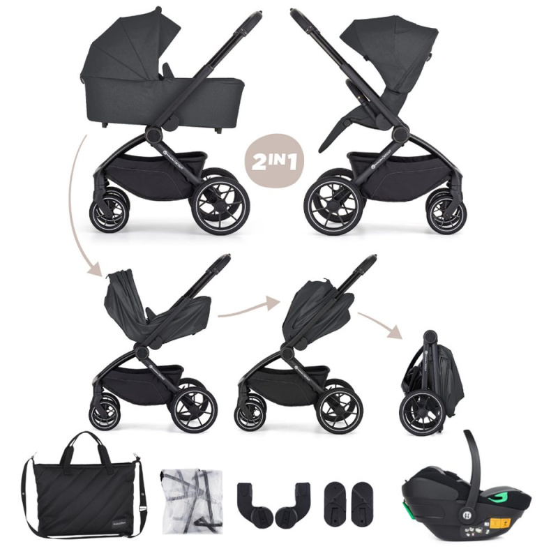 Petite&Mars kombinovaný kočárek Scout 3v1 Soft Mousse s autosedačkou Core Pro i-Size