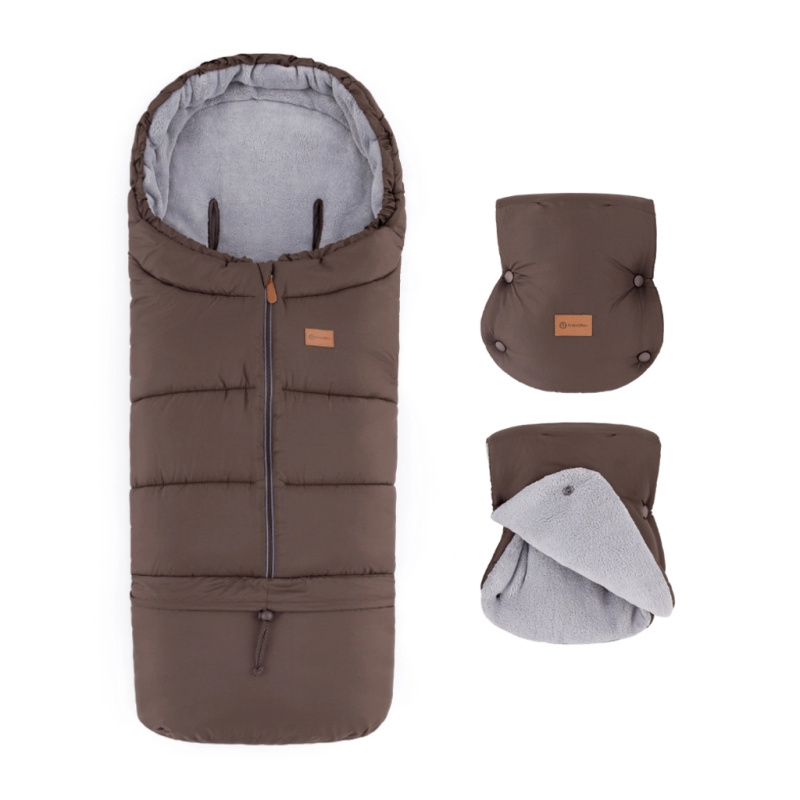 PETITE&MARS Set zimní fusak Jibot + rukavice Jasie Mysterious Plum - PETITE&MARS Set zimní fusak Jibot 3v1 + rukavice na kočárek Jasie Dark Walnut