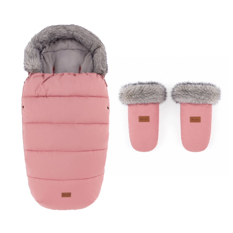 PETITE&MARS Set zimní fusak Comfy 4v1 + rukavice na kočárek Fjora - Old Rose