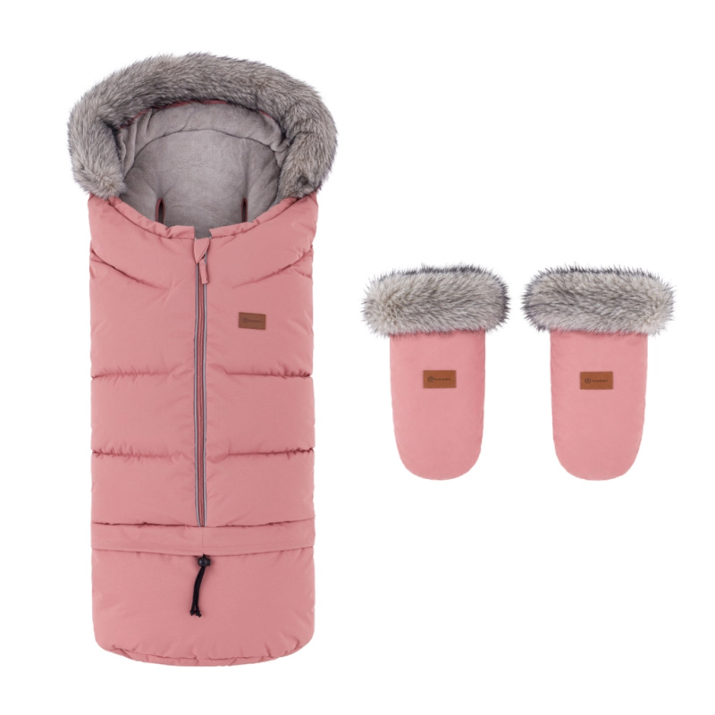 PETITE&MARS Set zimní fusak Arctic 4v1 + rukavice na kočárek Fjora - Old Rose