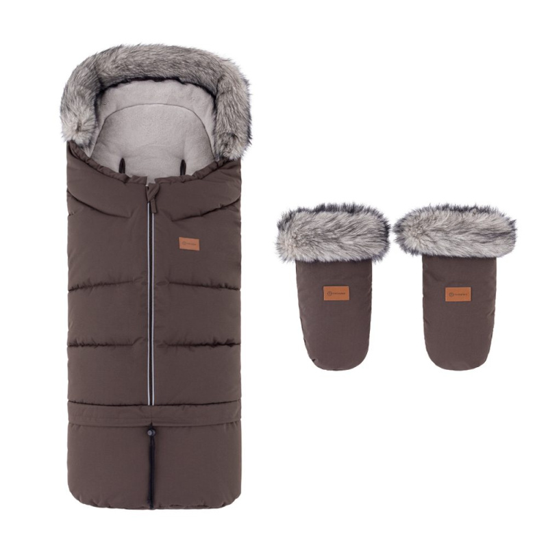 PETITE&MARS Set zimní fusak Arctic 4v1 + rukavice na kočárek Fjora - Rich Brown