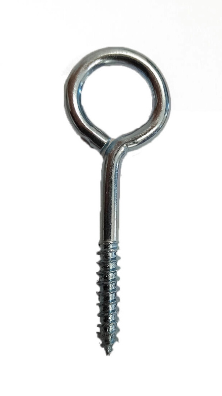 Oko s vrutem do dřeva, oko 14 mm, vrut 40 mm, drát 3,8mm, povrch zinek bílý, (100ks)