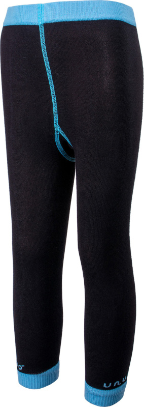 Trepon Dětské bambusové legíny UNUO  černé s tyrkysovou (Bamboo leggings) Velikost ponožky, punčocháče, legíny EU: 98/104