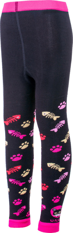 Trepon Dětské bambusové legíny UNUO kočka fuchsiové (Bamboo leggings) Velikost ponožky, punčocháče, legíny EU: 122/128