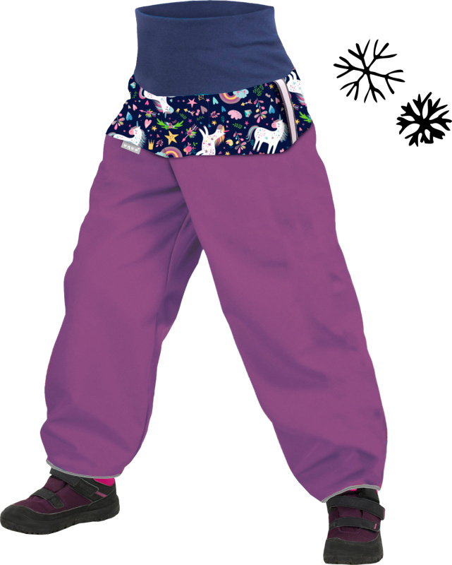 Batolecí softshellové oteplovačky UNUO Ostružinová, Jednorožci Velikost: 80/86
