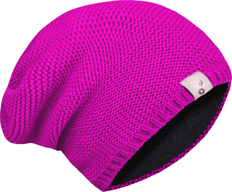 Dámská čepice UNUO pletená, Fuchsiová Velikost: Dámská (56 - 58 cm)