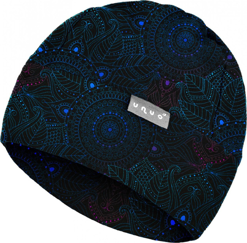 Dětská fleecová čepice UNUO Sport, Temná mandala Velikost: S (45 - 48 cm)