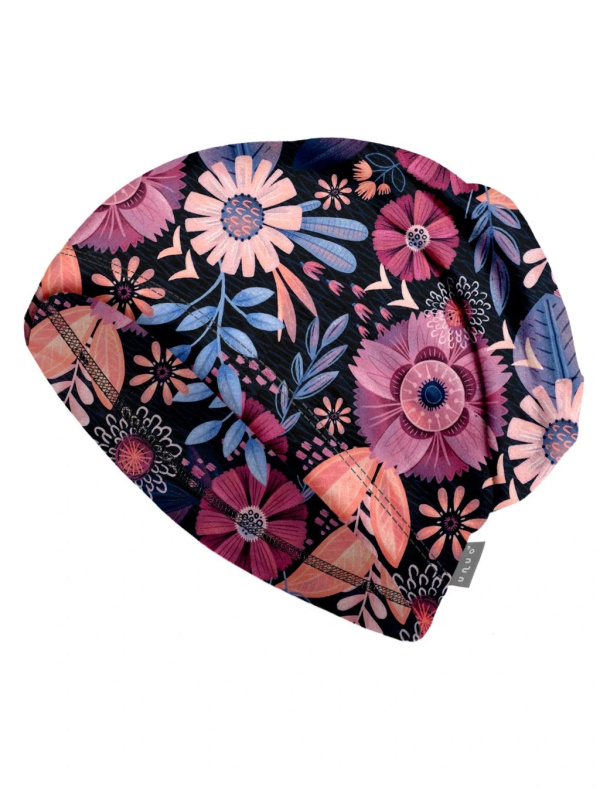 Dětská fleecová čepice UNUO Homeless, Kouzelné květiny Velikost: S (45 - 48 cm)