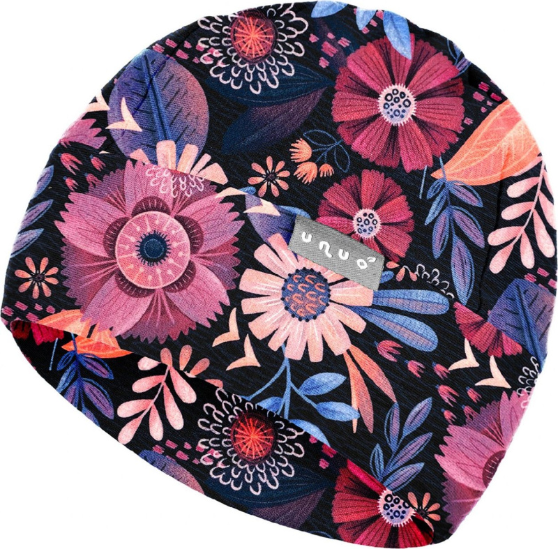 Dětská fleecová čepice UNUO Sport, Kouzelné květiny Velikost: S (45 - 48 cm)