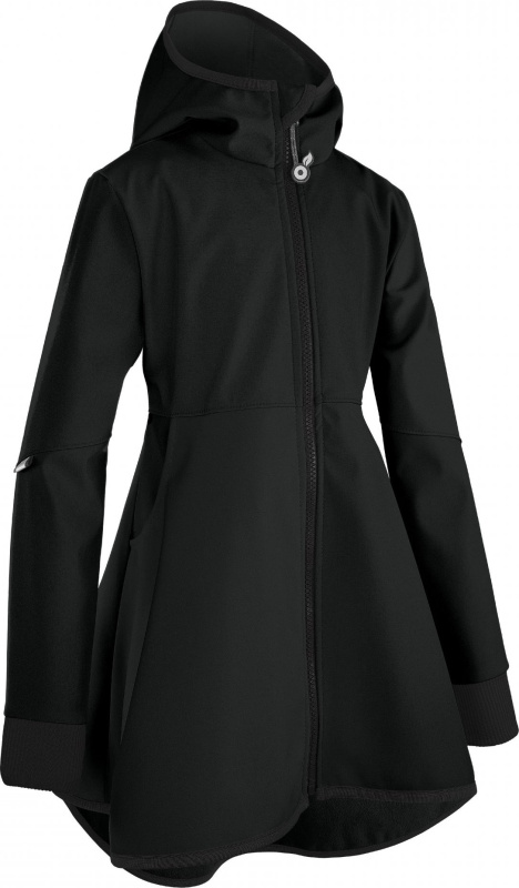 Dívčí softshellový kabát UNUO s fleecem Romantico, Černá Velikost: 152/158