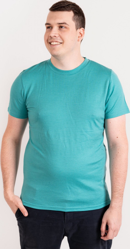 Pánské merino triko UNUO s krátkým rukávem Nature, Aqua Velikost: L