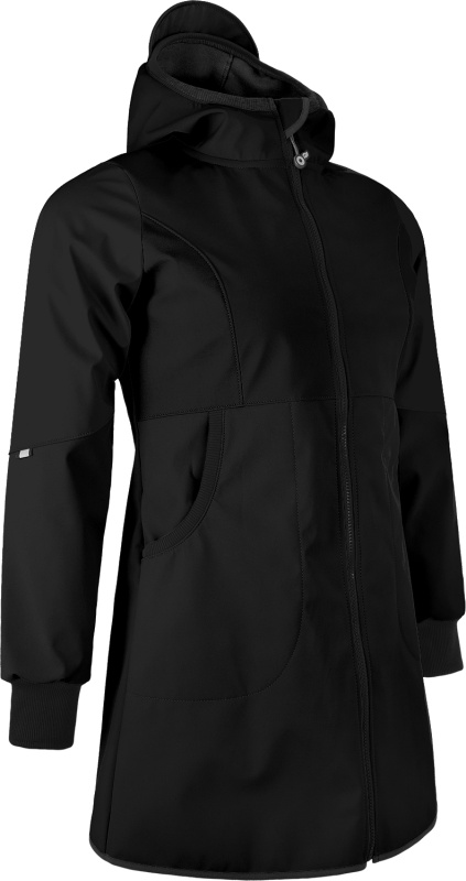 Dámský softshellový kabát UNUO s fleecem Street, Černá Velikost: 3XL