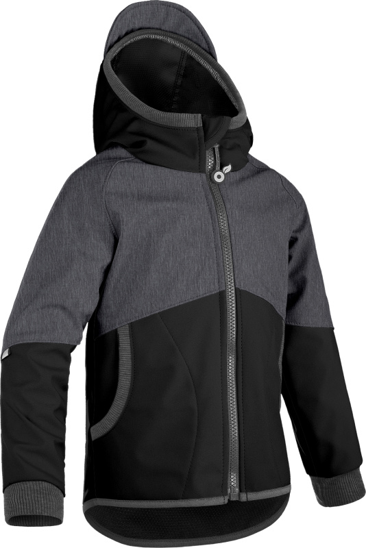 Dětská softshellová bunda UNUO bez zateplení Street, Černá, Žíhaná Antracitová Velikost: 140/146