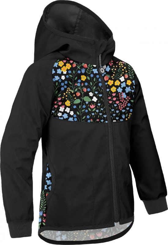 Dětská softshellová bunda UNUO bez zateplení Basic, Černá, Zahrada Velikost: 128/134