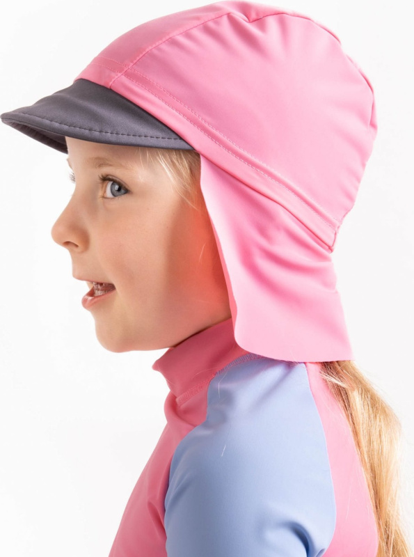 Dětská kšiltovka UNUO s plachetkou a UV ochranou 50+, Růžová Velikost: XS (42 - 44 cm)