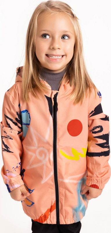 Unuo Dětská bunda do deště UNUO, Meruňková, Fantazie Velikost: 146/152