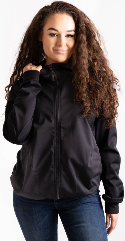 Dámská softshellová bunda UNUO bez zateplení pružná Basic, Černá Velikost: M