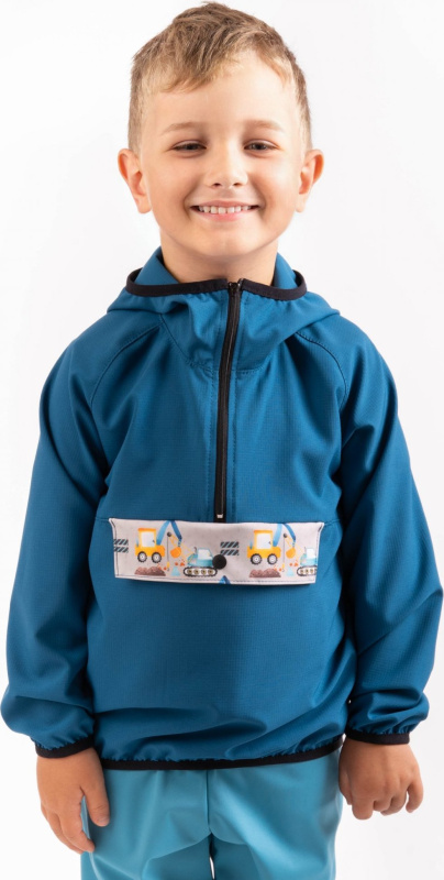 Dětská větrovka UNUO Kobaltová, Bagry Velikost: 98/104