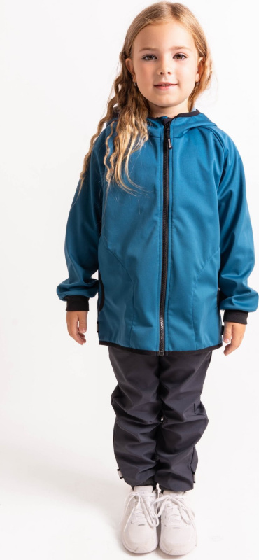 Dětská softshellová bunda UNUO s fleecem pružná Basic, Kobaltová Velikost: 140/146