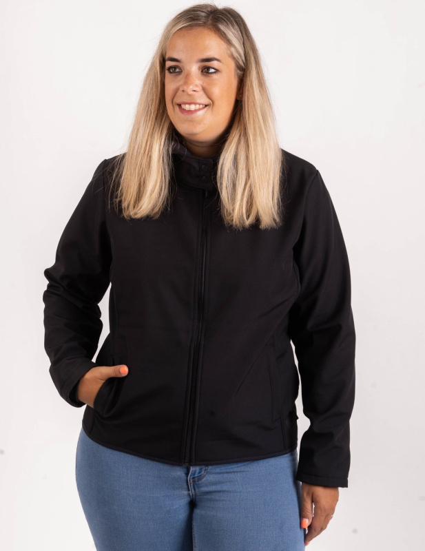 Dámská softshellová bunda UNUO s fleecem Slim, Černá Velikost: 3XL