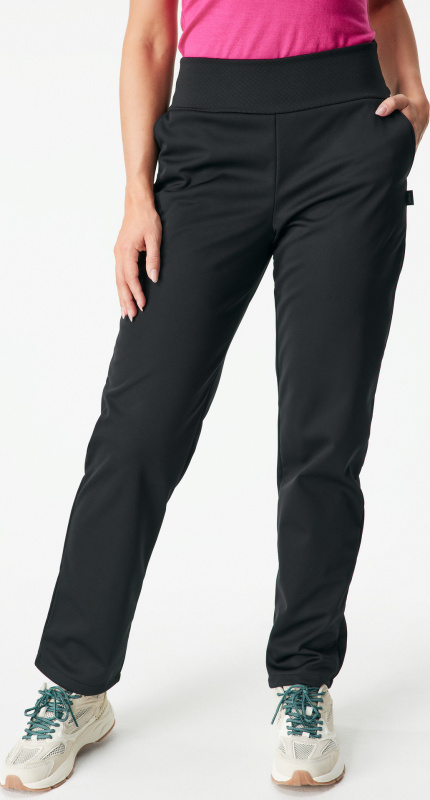 Dámské softshellové kalhoty UNUO s fleecem pružné, Černá Velikost: XXL