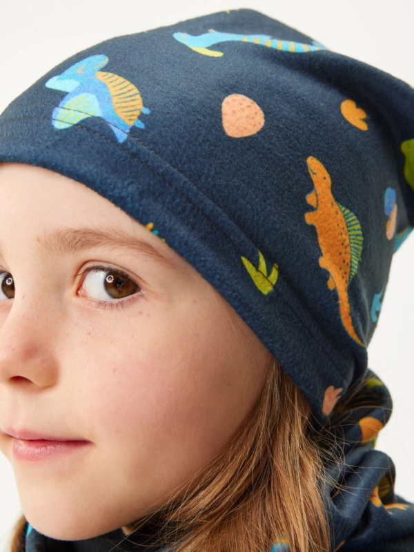 Čepice fleecová Basic, Dinosauři - vel. M ( 49-52 cm )