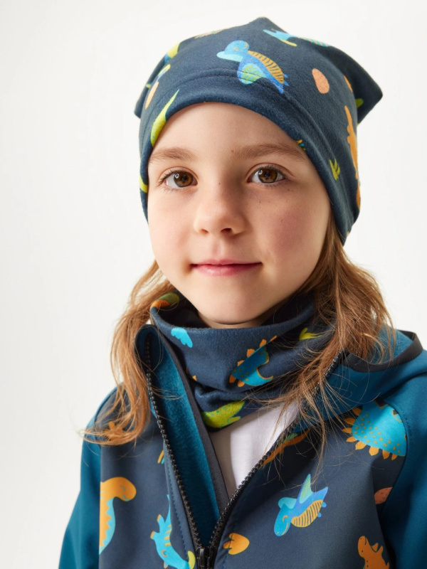 Nákrčník z fleecu Basic, Dinosauři