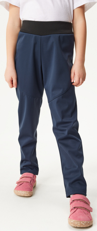 Dětské softshellové kalhoty UNUO bez zateplení pružné Sporty, Tm. Modročerná Velikost: 98/104