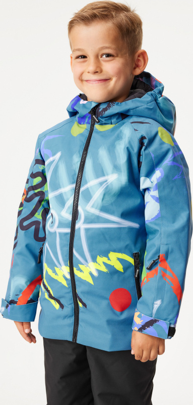 Dětská zimní bunda UNUO Polar, Kobaltová, Fantazie Velikost: 104/110