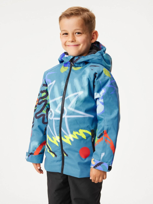 Dětská zimní bunda UNUO Polar, Kobaltová, Fantazie Velikost: 116/122