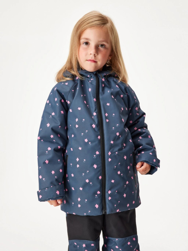 Dětská zimní bunda UNUO Polar, Květiny Velikost: 116/122