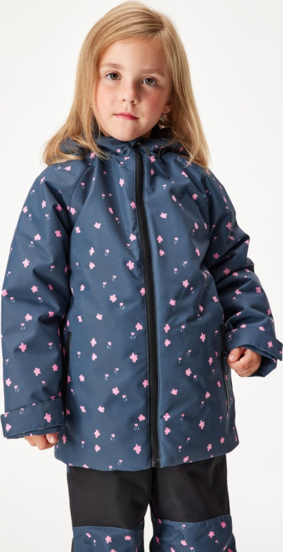 Dětská zimní bunda UNUO Polar, Květiny Velikost: 122/128